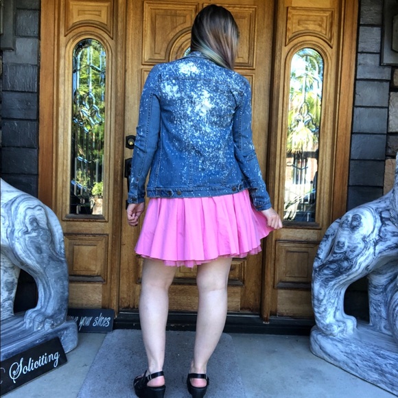 Bleach dyed slim denim jacket - Picture 3 of 4